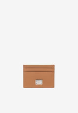 Dolce 
Gabbana Logo Plate Leather Cardholder Caramel 