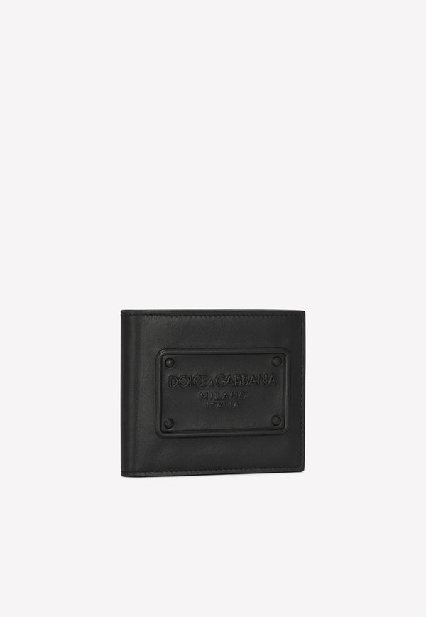 Dolce 
Gabbana Logo Calfskin Bi-Fold Wallet Black BP1321 AG218 80999