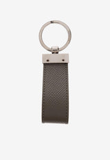 Dolce 
Gabbana Logo Plate Leather Keyring Khaki 