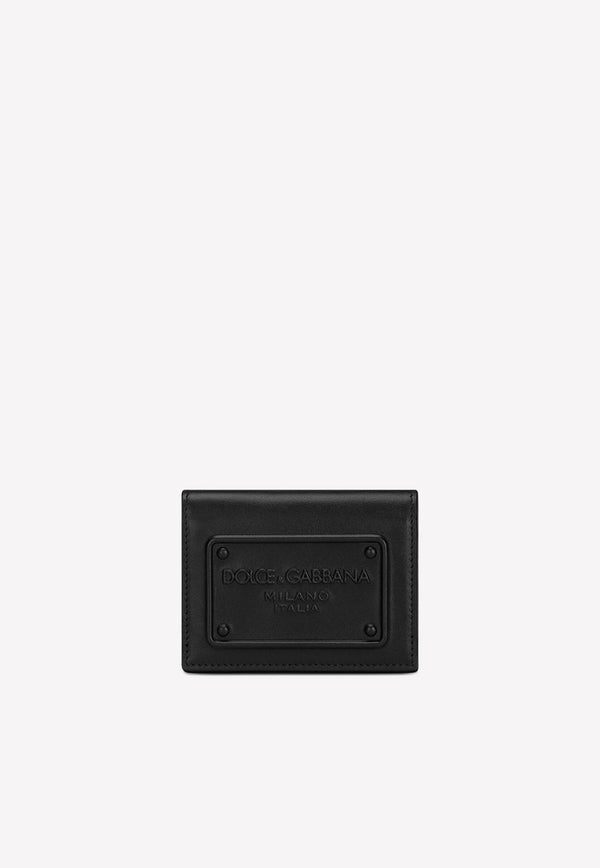 Dolce 
Gabbana Logo-Embossed Bi-Fold Wallet in Calfskin Black BP1643 AG218 80999