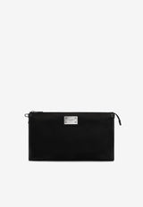 Dolce 
Gabbana Logo-Plate Pouch Black 