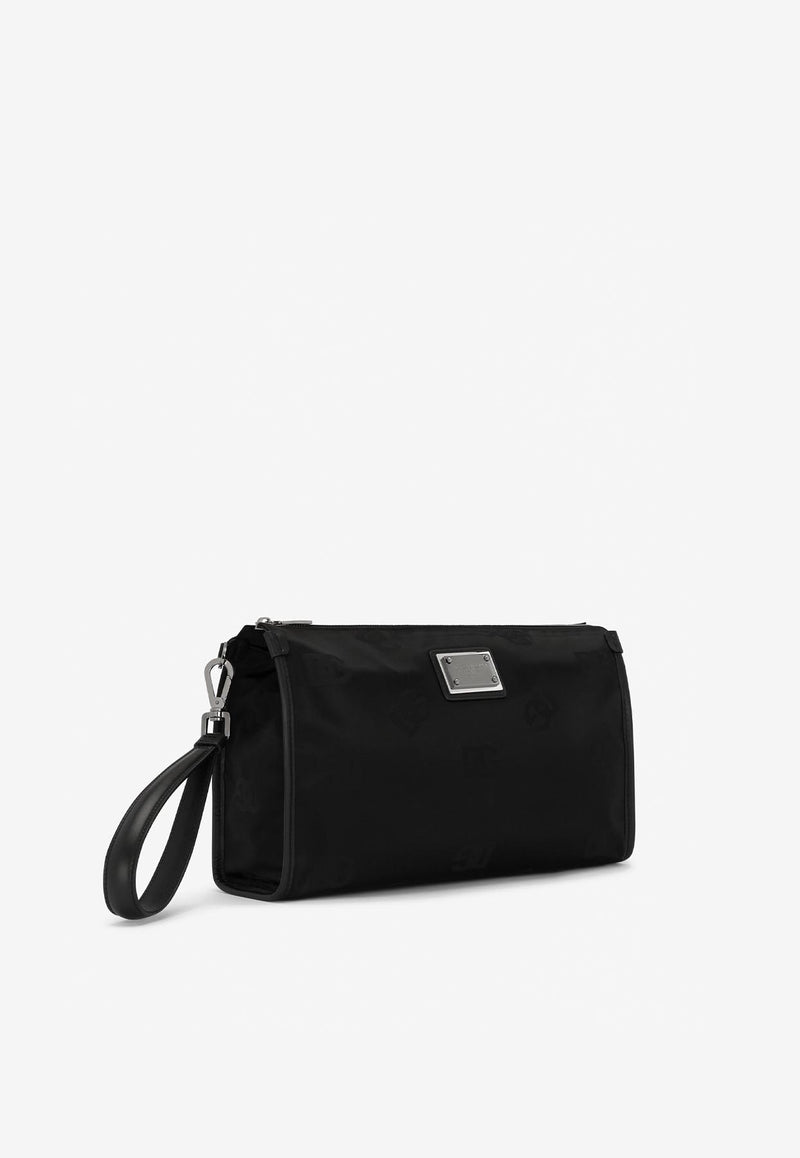 Dolce 
Gabbana Logo-Plate Pouch Black 