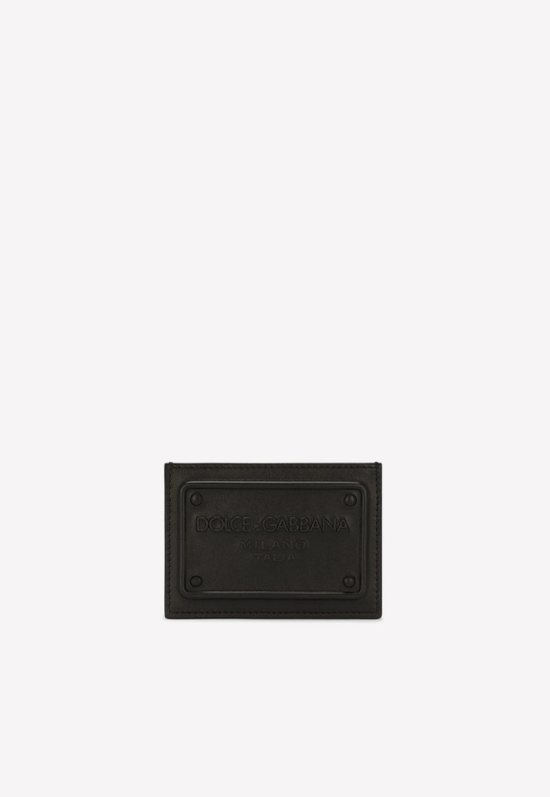 Dolce 
Gabbana Logo-Embossed Calfskin Cardholder Black BP3239 AG218 80999