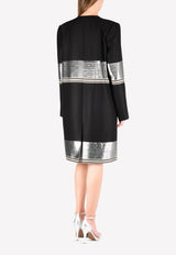 Bibhu Mohapatra Black Patterned Contrast Long Sleeved Coat BM22-08-1829