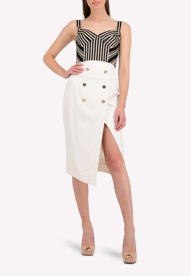 Bibhu Mohapatra Monochrome Striped Bustier BM22-04-1833B