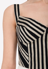 Bibhu Mohapatra Monochrome Striped Bustier BM22-04-1833B