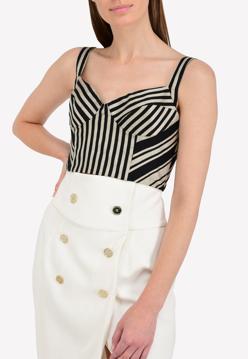 Bibhu Mohapatra Monochrome Striped Bustier BM22-04-1833B