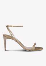 Rene Caovilla Ellabrita 80 Crystal-Embellished Sandals Beige C10727-080-R001V104 BEIGE SATIN/GOLDEN SHADOW