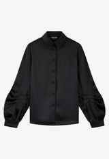 Tom Ford Balloon Sleeves Satin Shirt Black CAD023-DEX186 LB999