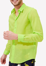 Vilebrequin Caracal Long-Sleeved Cotton Shirt Green CCAE9V00-104