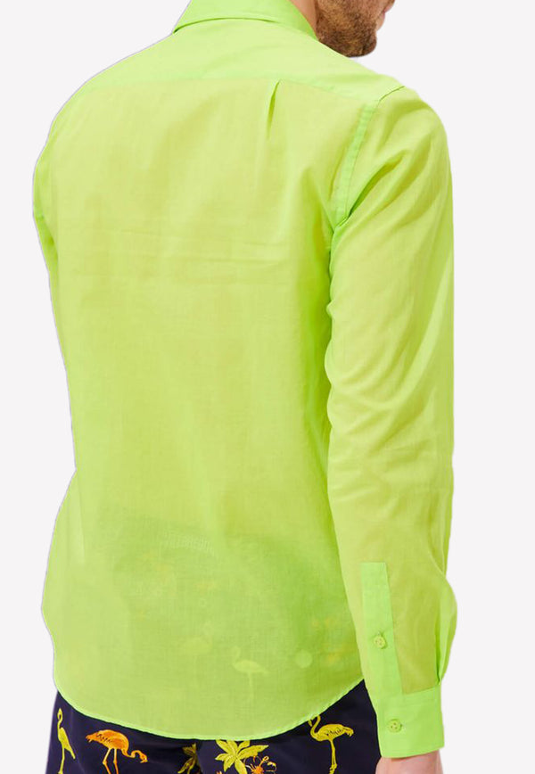 Vilebrequin Caracal Long-Sleeved Cotton Shirt Green CCAE9V00-104