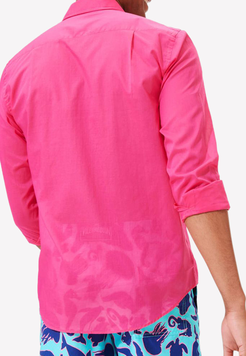 Vilebrequin Caracal Long-Sleeved Cotton Shirt Pink CCAE9V00-157