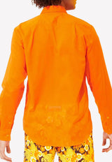 Vilebrequin Caracal Long-Sleeved Cotton Shirt Orange CCAE9V00-195