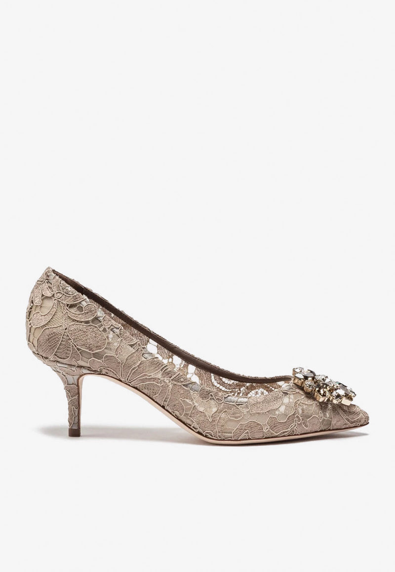 Dolce 
Gabbana Bellucci 60 Taormina Lace Pumps with Crystal Detail Beige CD0066 AL198 80703