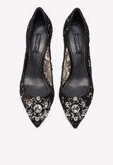 Dolce 
Gabbana Bellucci 60 Crystal Embellished Pumps in Taormina Lace Black CD0066 AL198 80999