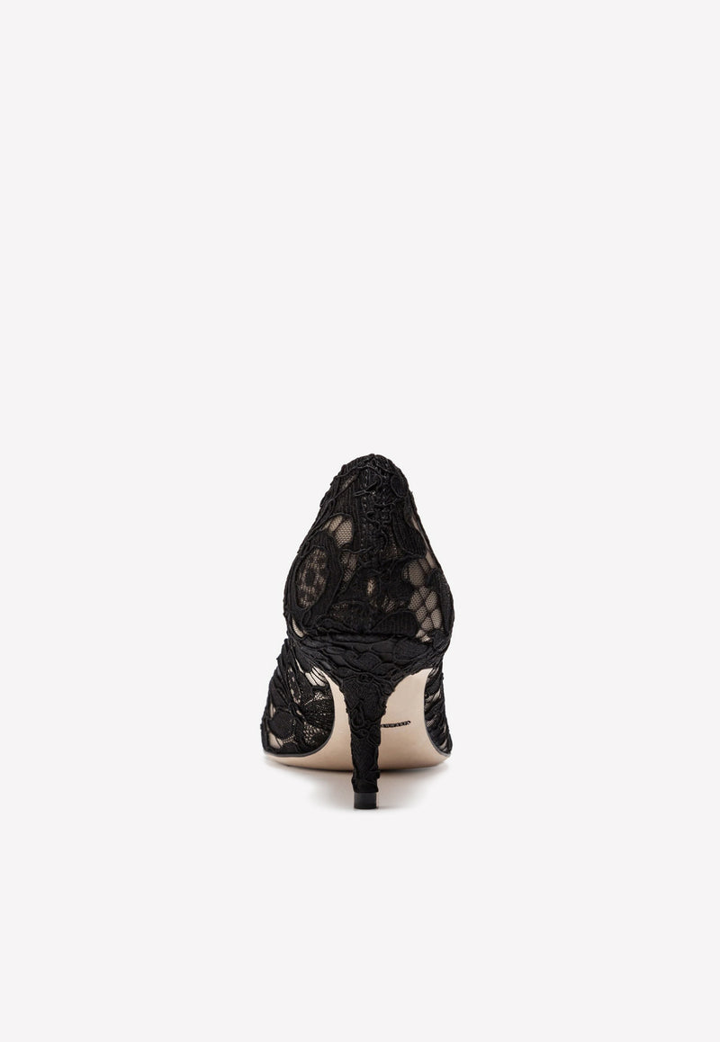 Dolce 
Gabbana Bellucci 60 Crystal Embellished Pumps in Taormina Lace Black CD0066 AL198 80999