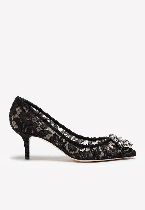 Dolce 
Gabbana Bellucci 60 Crystal Embellished Pumps in Taormina Lace Black CD0066 AL198 80999