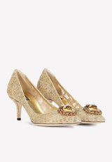 Dolce 
Gabbana Bellucci 60 Lurex Lace Pumps with Brooch Detail Gold CD0066 AY637 80997