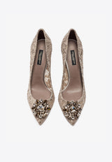 Dolce 
Gabbana Bellucci 90 Taormina Lace Pumps with Crystal Detail Beige CD0101 AL198 80703