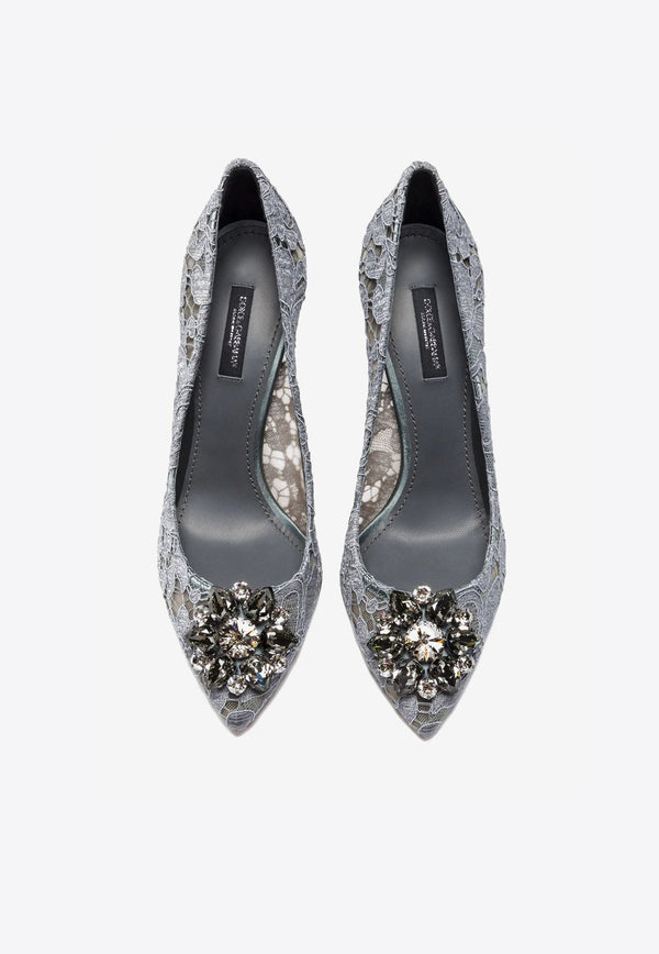 Dolce 
Gabbana Bellucci 90 Taormina Lace Pumps with Crystal Detail Grey CD0101 AL198 80725