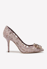 Dolce 
Gabbana Bellucci 90 Taormina Lace Pumps with Brooch Detail Blush CD0101 AL198 87142