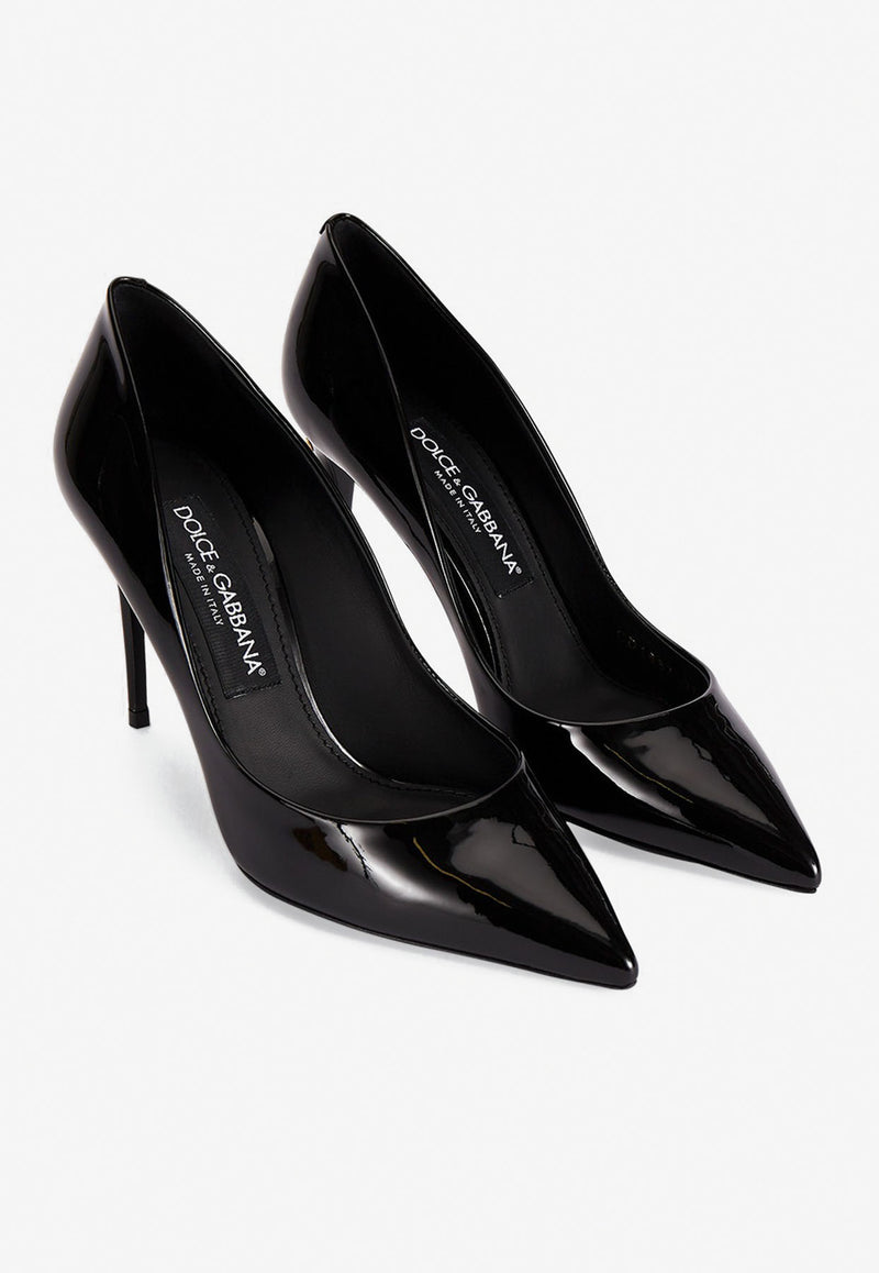 Dolce 
Gabbana Cardinale 90 Patent Leather Pointed Pumps CD1657 A1471 80999 Black