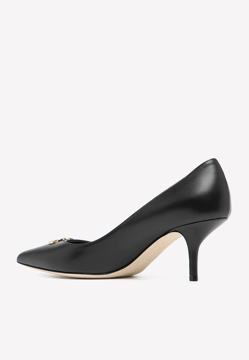 Dolce 
Gabbana DG 60 Pointed Toe Pumps in Leather Black CD1696 AQ994 80999