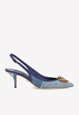 Dolce 
Gabbana Devotion 60 Slingback Pumps in Denim Blue CG0480 AO621 8M800