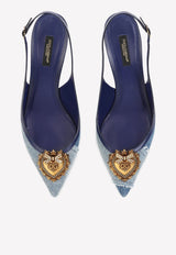 Dolce 
Gabbana Devotion 60 Slingback Pumps in Denim Blue CG0480 AO621 8M800