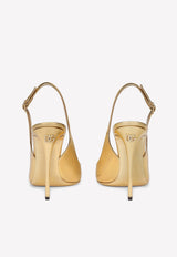 Dolce 
Gabbana Cardinale 105 Metallic Slingback Pumps in Calf Leather Gold CG0590 AY828 89869