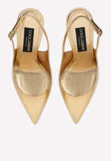 Dolce 
Gabbana Cardinale 105 Metallic Slingback Pumps in Calf Leather Gold CG0590 AY828 89869