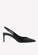 Dolce 
Gabbana 60 Slingback Leather Pumps CG0606 A1471 80999 Black