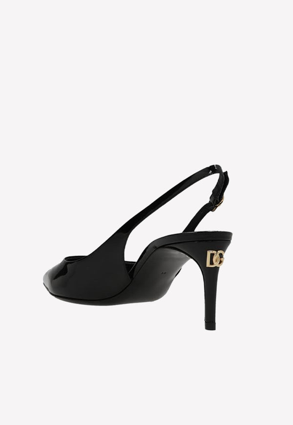 Dolce 
Gabbana 60 Slingback Leather Pumps CG0606 A1471 80999 Black