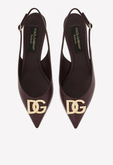 Dolce 
Gabbana Cardinale 60 Slingback Pumps in Calf Leather Bordeaux CG0607 B5954 80308