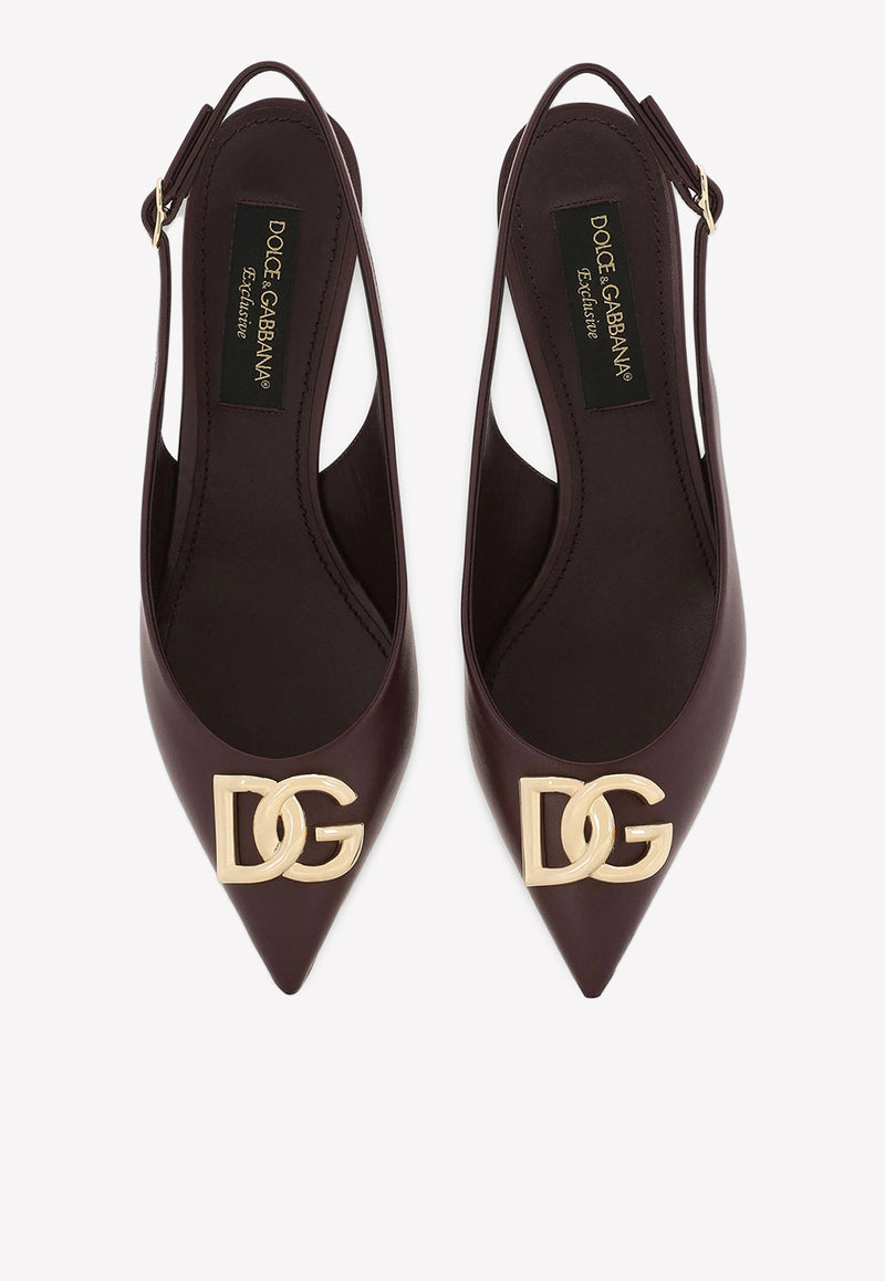 Dolce 
Gabbana Cardinale 60 Slingback Pumps in Calf Leather Bordeaux CG0607 B5954 80308