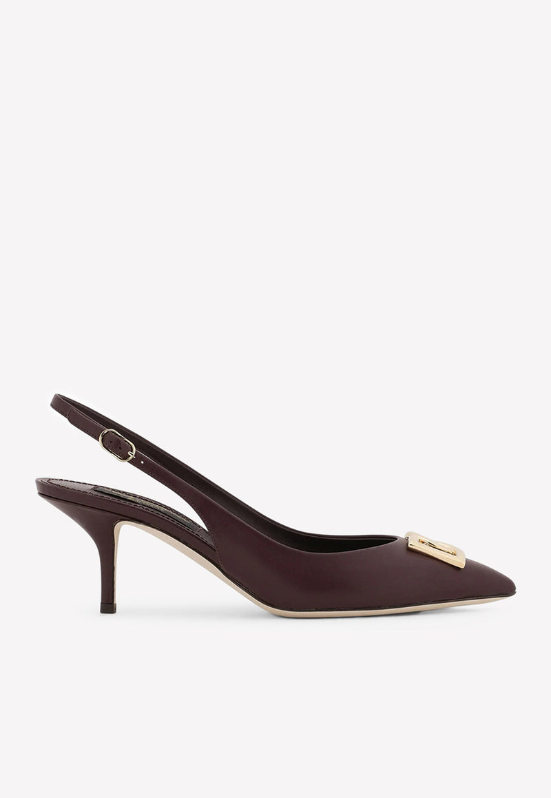 Dolce 
Gabbana Cardinale 60 Slingback Pumps in Calf Leather Bordeaux CG0607 B5954 80308