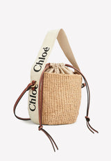 Chloé Small Woody Raffia Bucket Bag CHC22SS381G55101 WHITE    Natural