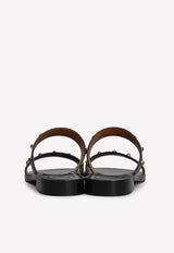 Chloé Aurna Flat Mules in Leather Black CHC23S768B7001 BLACK