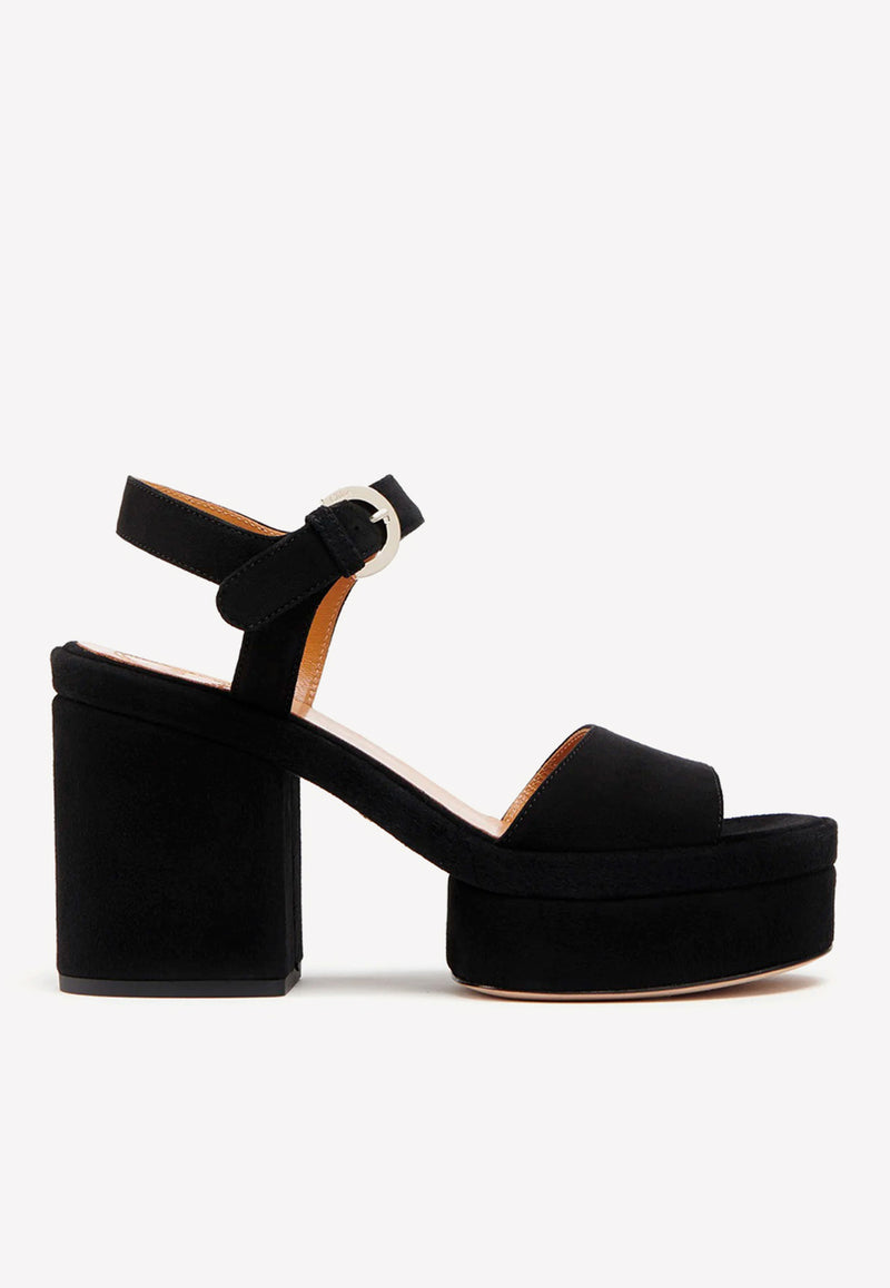 Chloé Odina 100 Leather Platform Sandals Black CHC23S783CJ001 BLACK