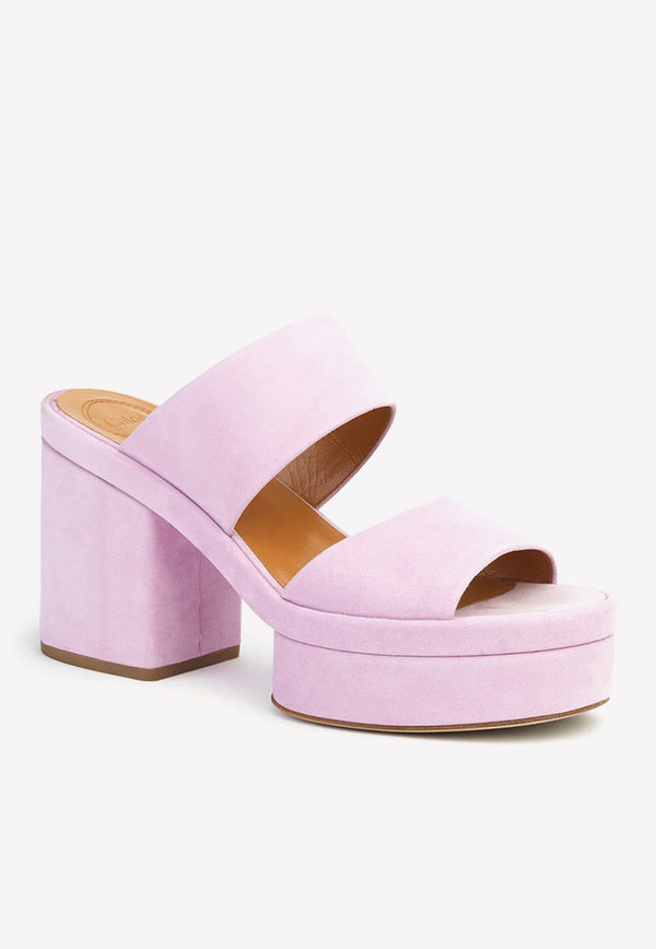 Chloé Odina 100 Suede Mules Lilac CHC23S784CJ51H CREAMY LILAC