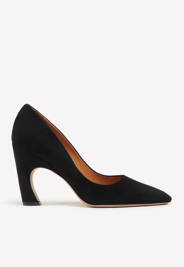 Chloé Oli 90 Suede Pumps Black CHC23S817CJ001 BLACK