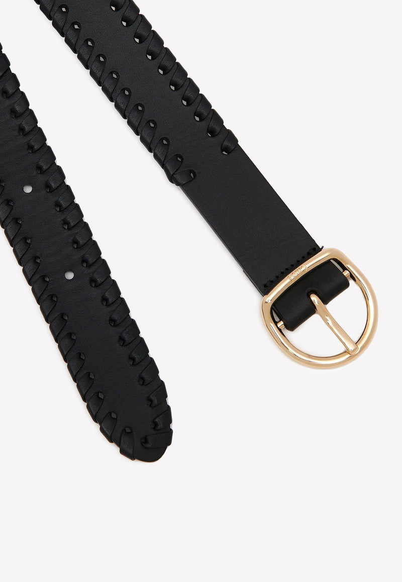 Chloé Calfskin Mony Belt Black CHC23SC015VGS001 BLACK