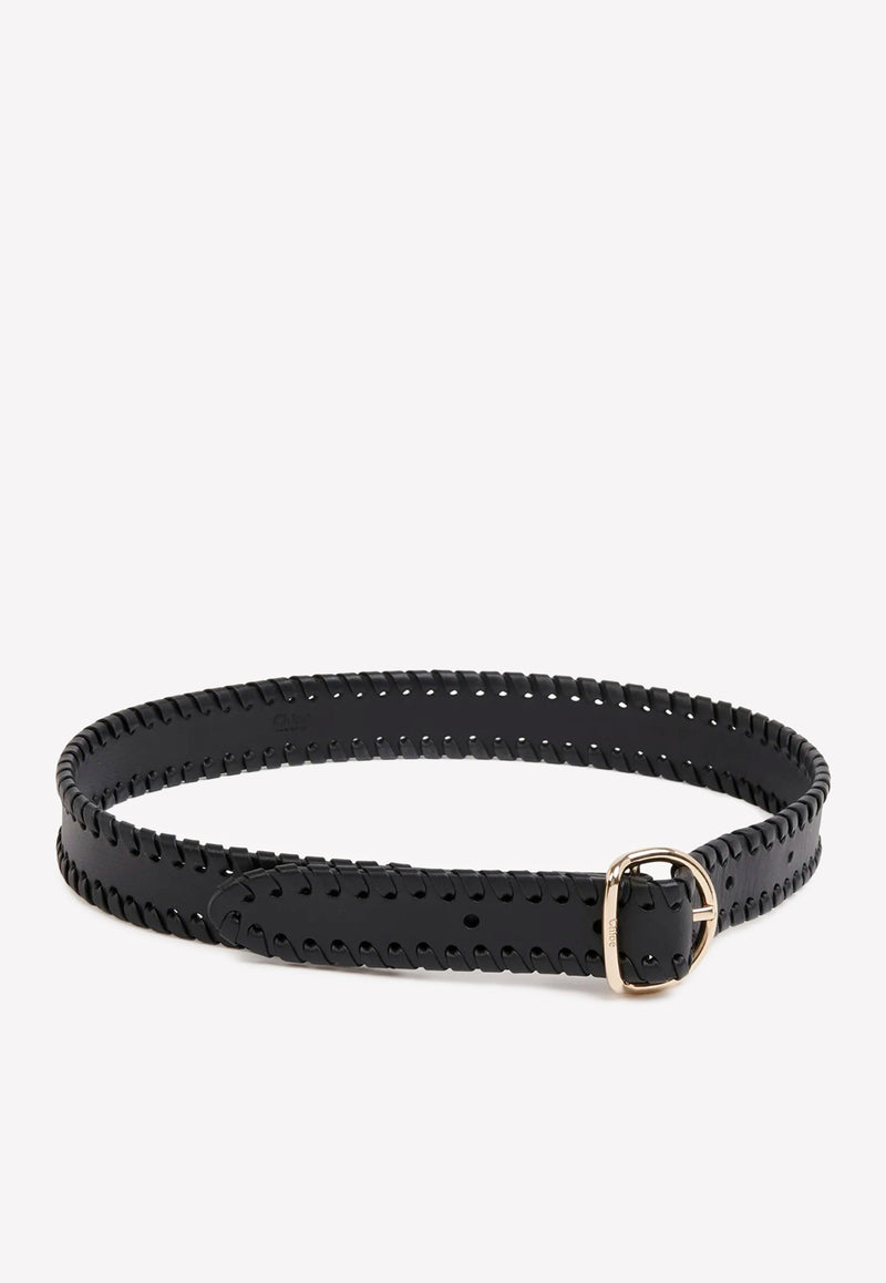 Chloé Calfskin Mony Belt Black CHC23SC015VGS001 BLACK