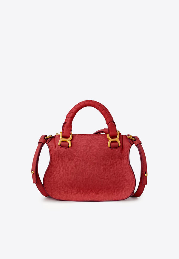 Chloé Mini Marcie Top Handle Bag in Calfskin Red CHC23SS595I316AI REDDISH PINK