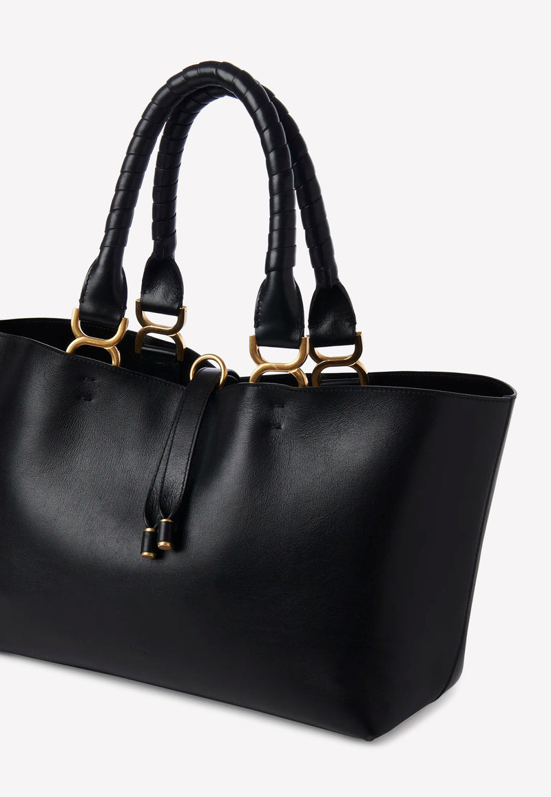 Chloé Marcie Tote Bag in Calfskin Black CHC23SS651J89001 BLACK