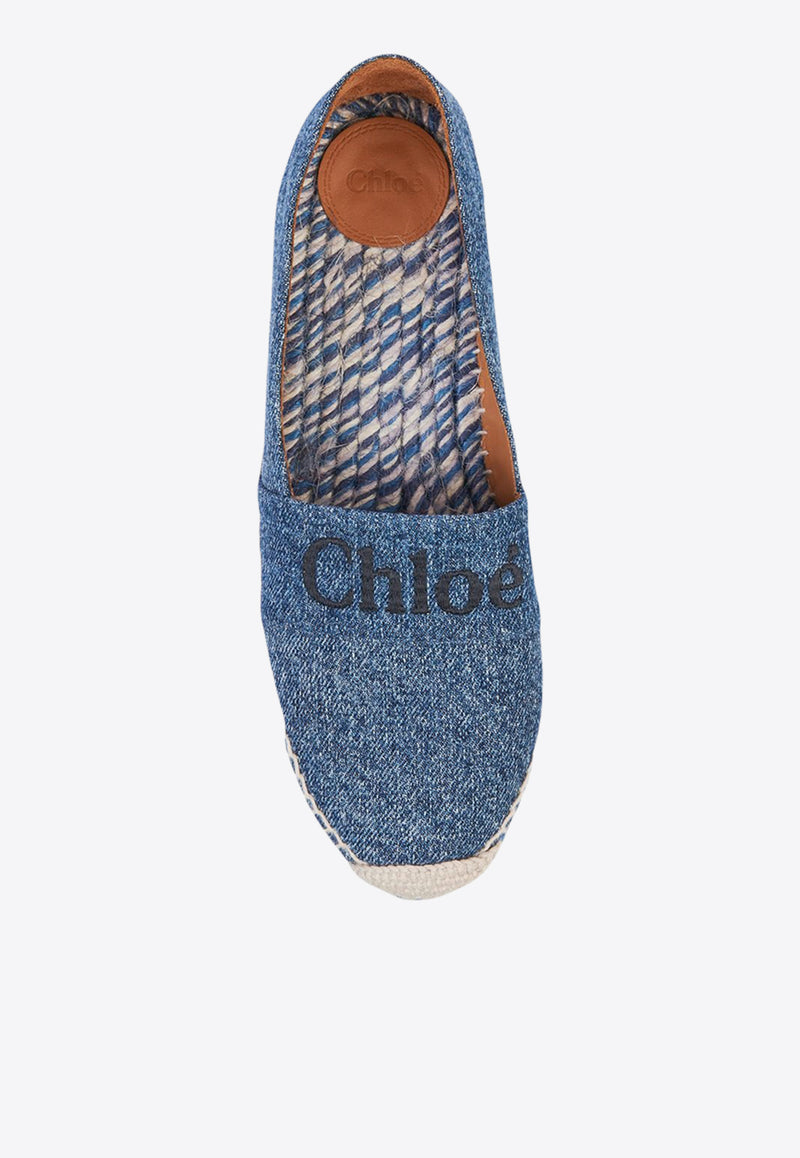 Chloé Piia Flat Espadrilles Denim CHC23U835CU45D DENIM