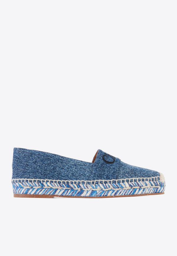 Chloé Piia Flat Espadrilles Denim CHC23U835CU45D DENIM