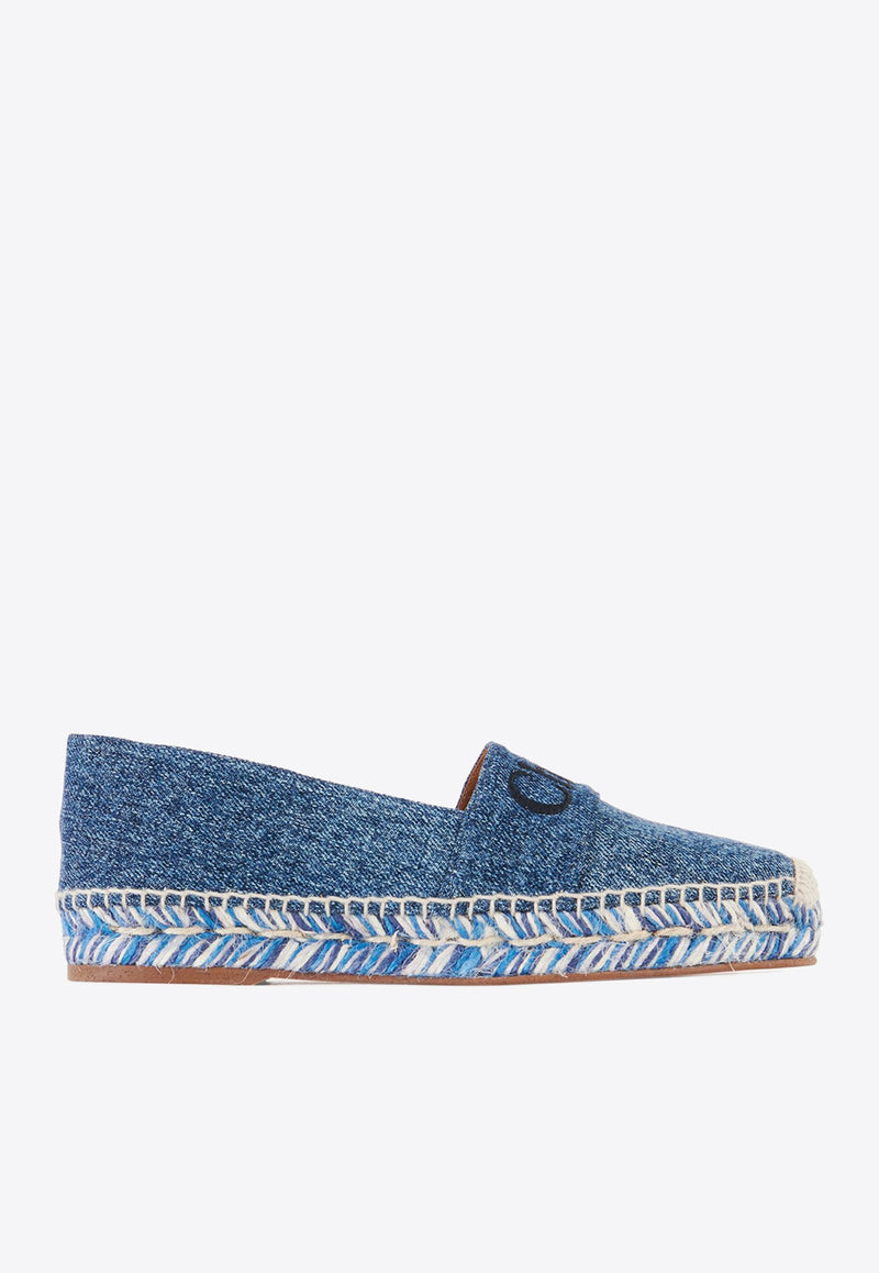 Chloé Piia Flat Espadrilles Denim CHC23U835CU45D DENIM