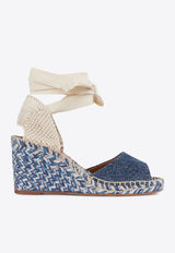 Chloé Piia 80 Denim Wedge Espadrilles Denim CHC23U836CU45D DENIM