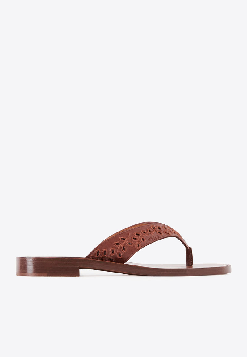 Chloé X Eres Paz Flat Sandal Red CHC23U848DW645 RED OCHRE